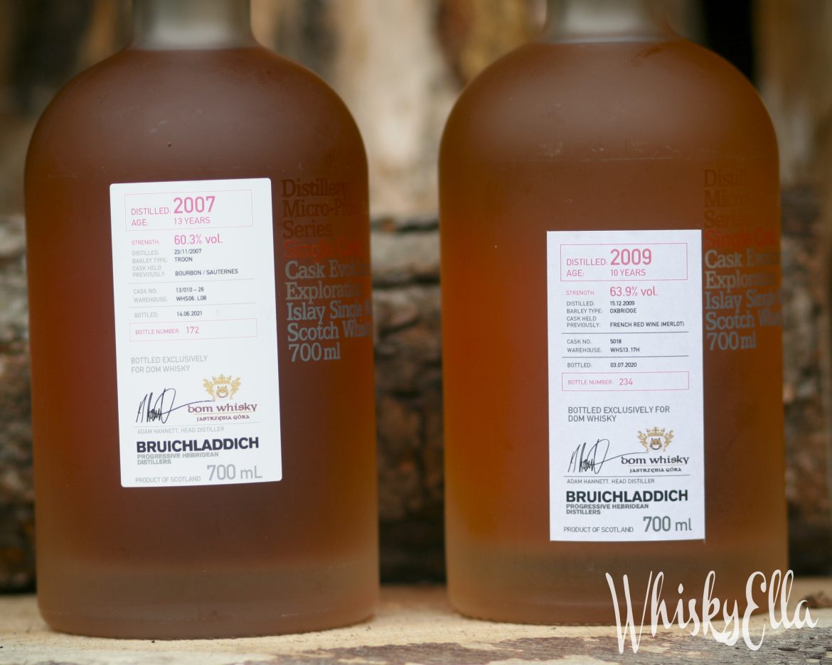 Nasza recenzja Bruichladdich 2009 10yo French Red Wine (Merlot) vs Bruichladdich 2007 13yo Bourbon/Sauternes#134